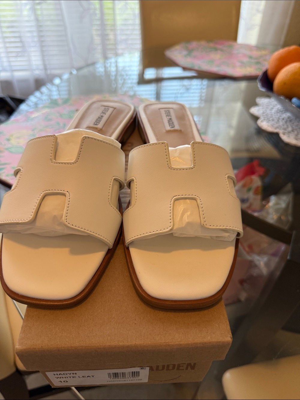 Steve Madden Cream White Slide Mules